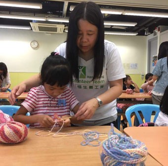 Knitting for love with Hang Seng volunteers